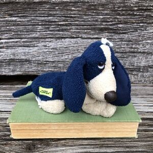 Hush Puppies basset hound dog Bean bag toy Fall Collection Navy Blue plush cutie
